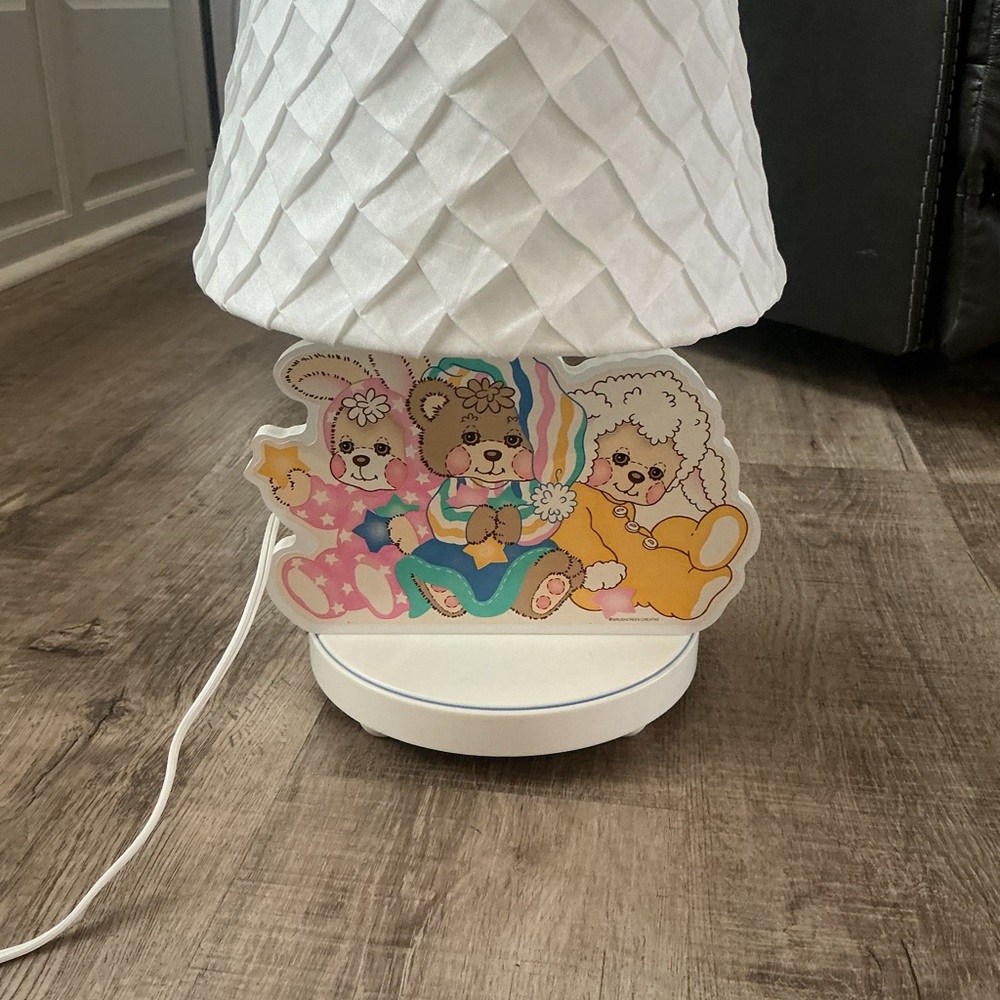 Vtg Teddy Beddy Bear and Friends Nursery Lamp 80's Lamb Bunny Stars Night Light